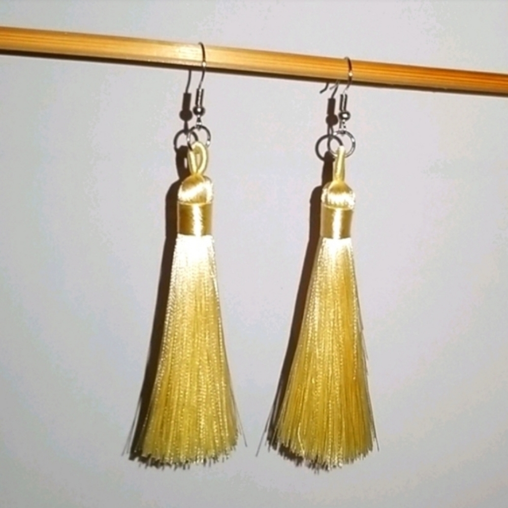 Handcrafted Tassel Earrings (yellow)